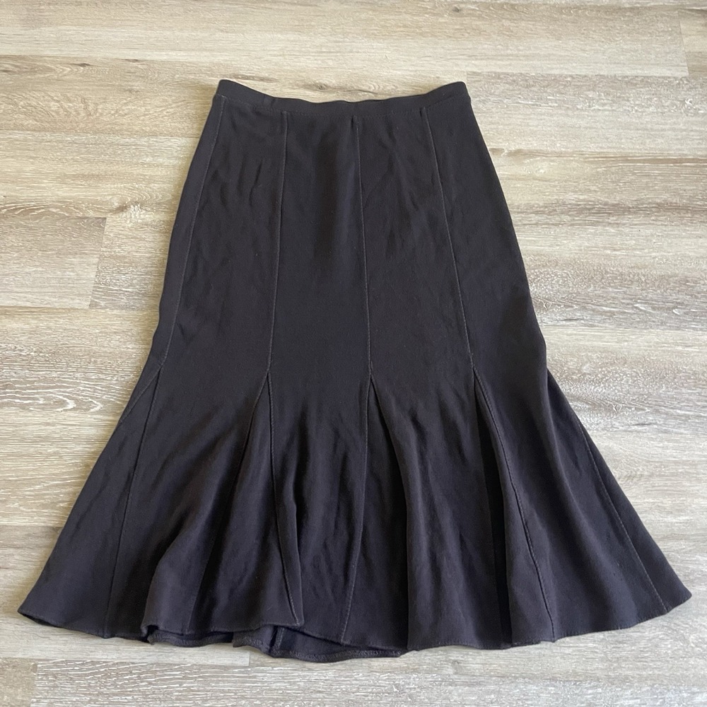 Eileen Fisher Size XL Trumpet Flare Maxi Skirt Italian Wool Blend Long Modest